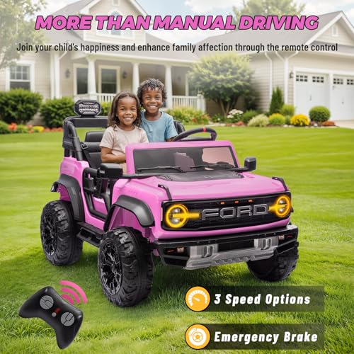2 Seater Ride On Car for Kids, 24v Electric Truck with Remote Control, Blue O82727