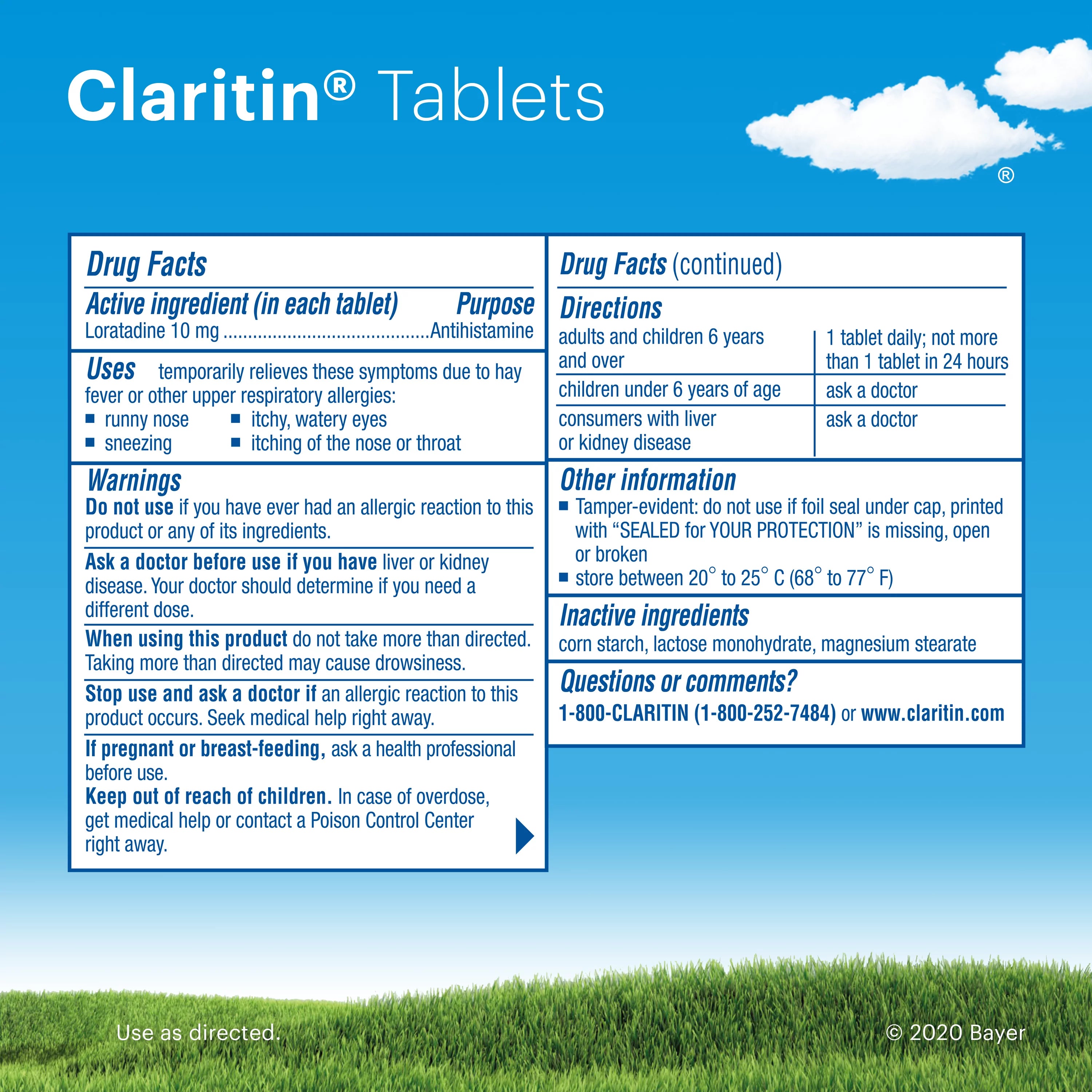 Allergy Relief Tablets, 10 mg, 85 Count W4296