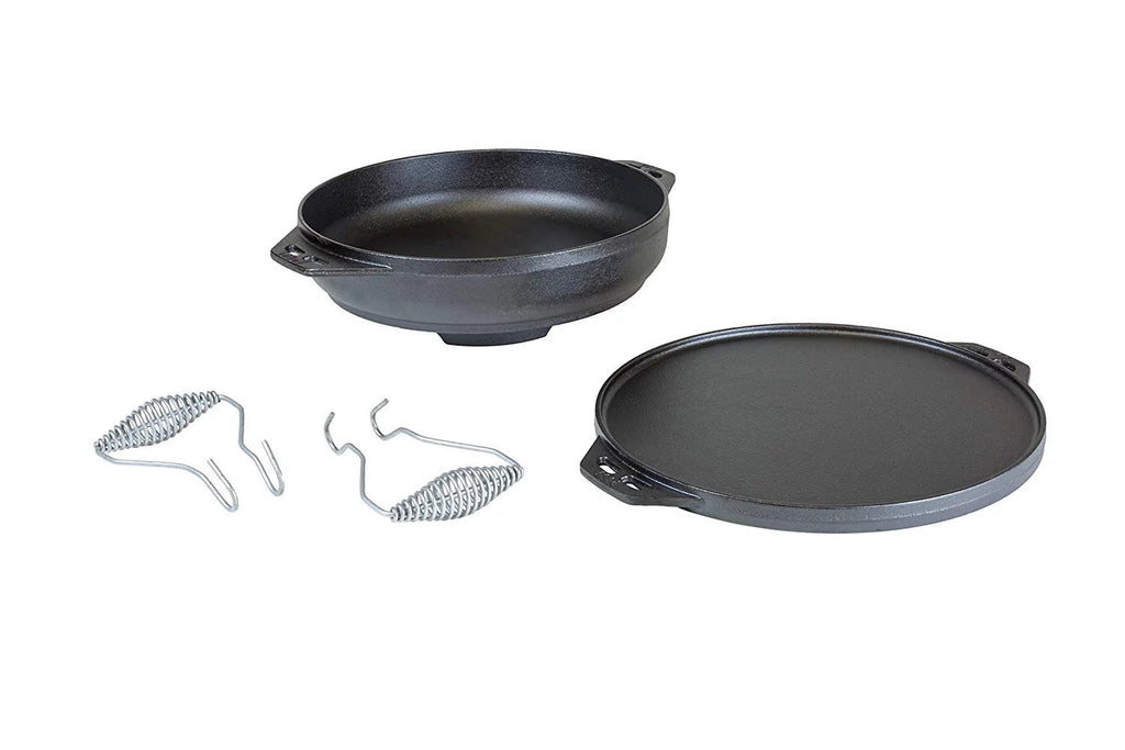 Cast Iron Cook-It-All Kit, Five-Piece Set with Reversible Grill/Griddle and Wok S44371
