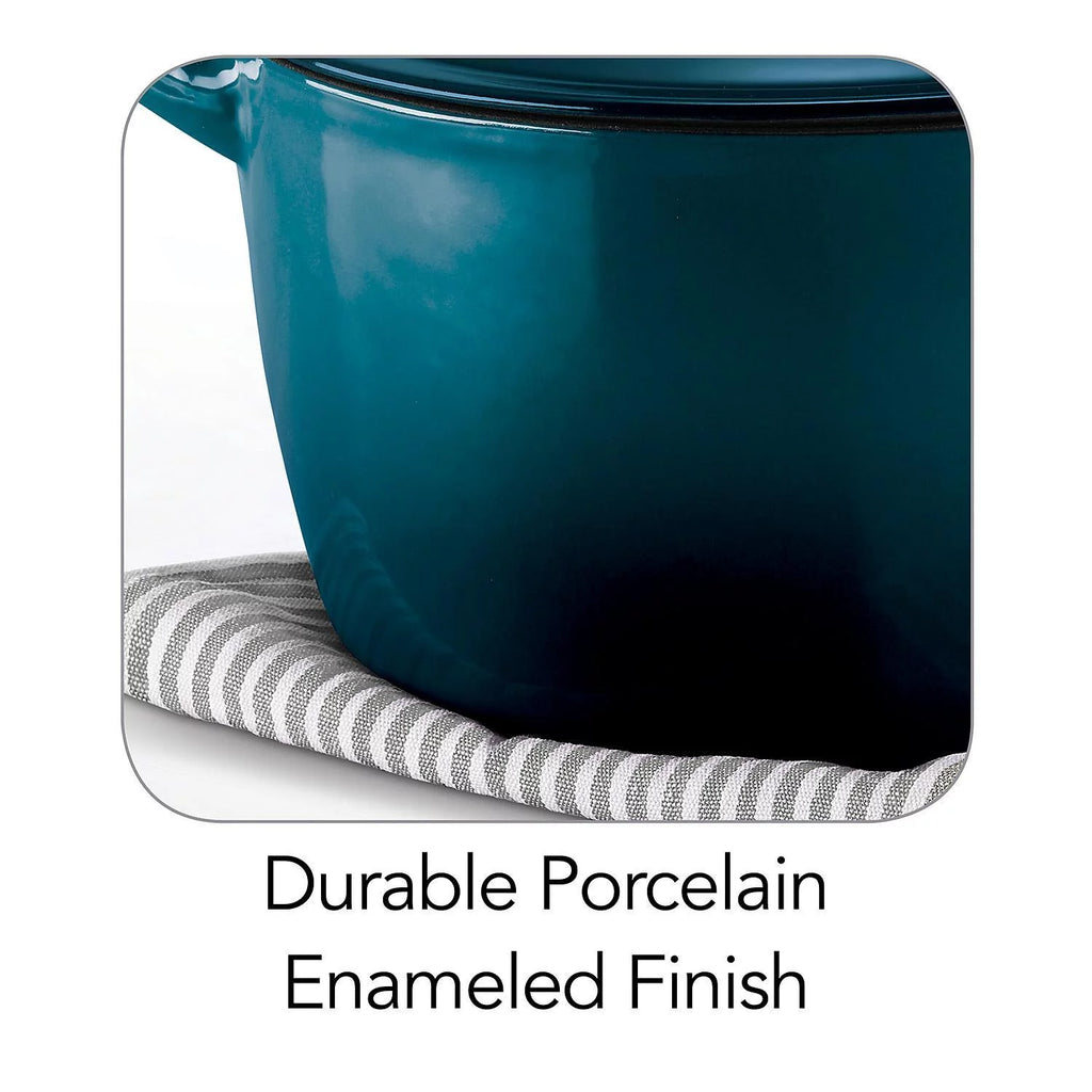 Enameled Cast Iron 7-Qt Covered Round Dutch Oven W972