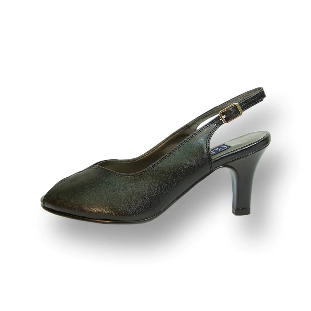 Women's Wide Width Leather Slingback Pumps N64279