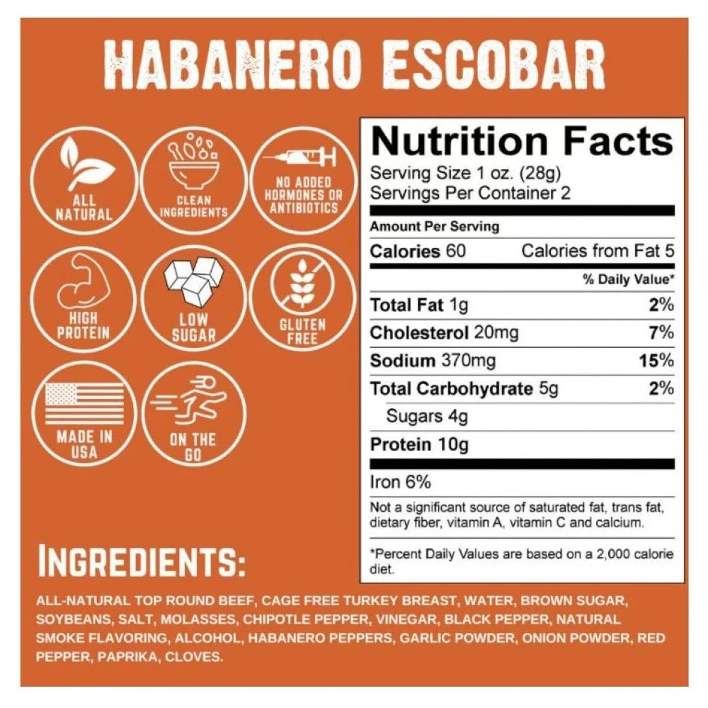Gluten Free Habanero Beef Jerky 2oz Resealable Bag S7924