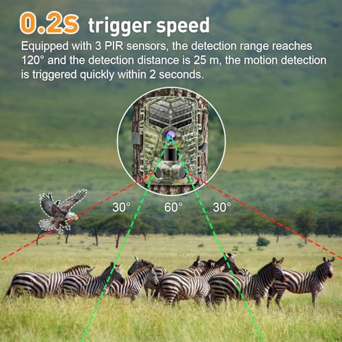 Trail Camera WiFi Bluetooth, 2.7K 48MP Night Vision Motion Activated M9653
