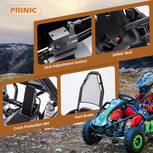 Kids Electric Drift Go Kart, 1200W Brushless Motor, 48V 12Ah Battery, 18.6 MPH S7751