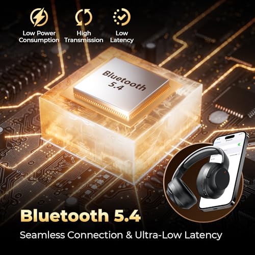 Wireless Bluetooth Over-Ear Headphones with Active Noise Cancelling, Black C613326