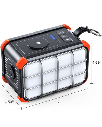 Portable Power Station 153Wh Solar Generator with Hand Crank AC Outlet H270