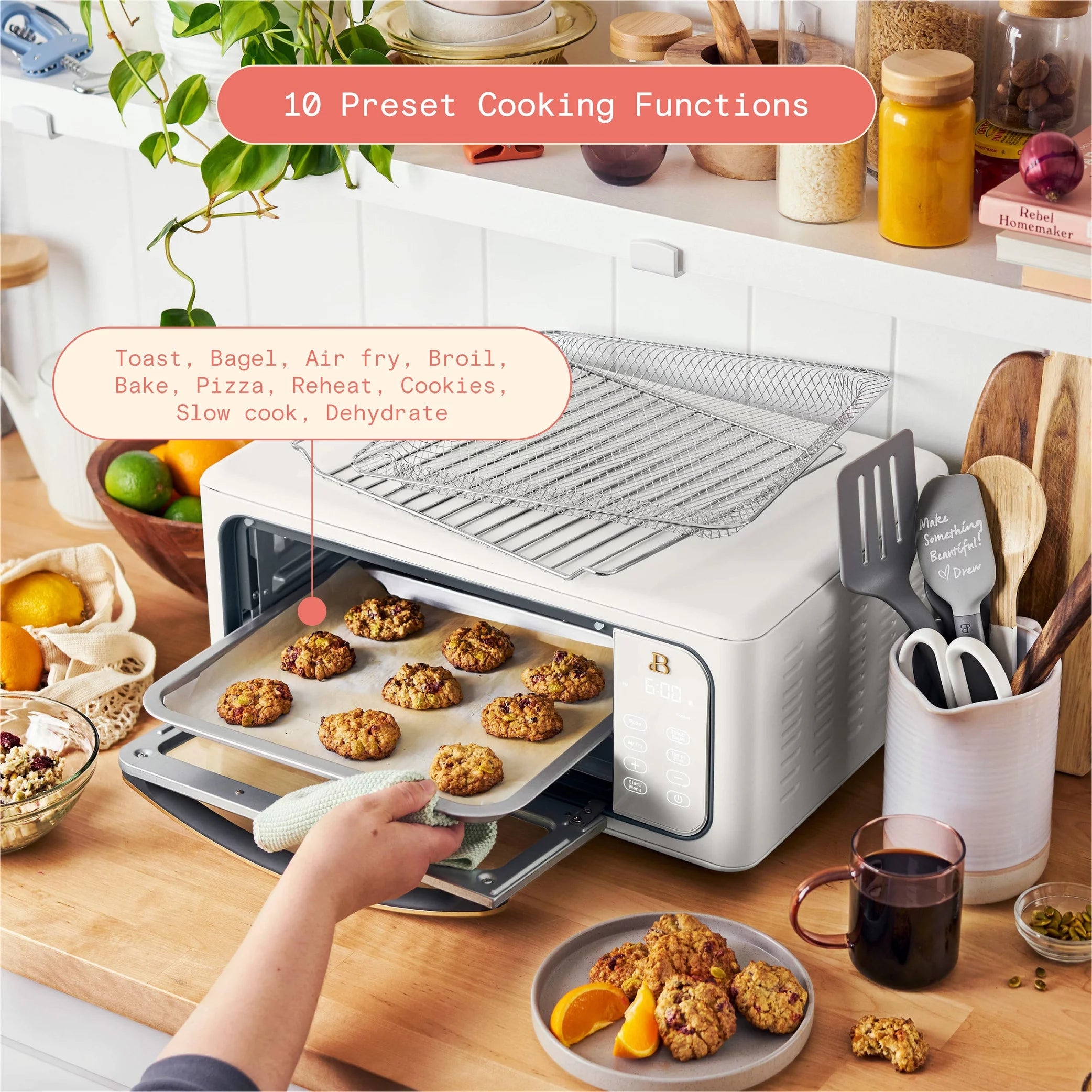 Infrared Air Fry Toaster Oven, 9-Slice, 1800 W, White B97381