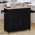 Kitchen Island with Storage, Rolling Cart with Drop Leaf and Charging Station H744