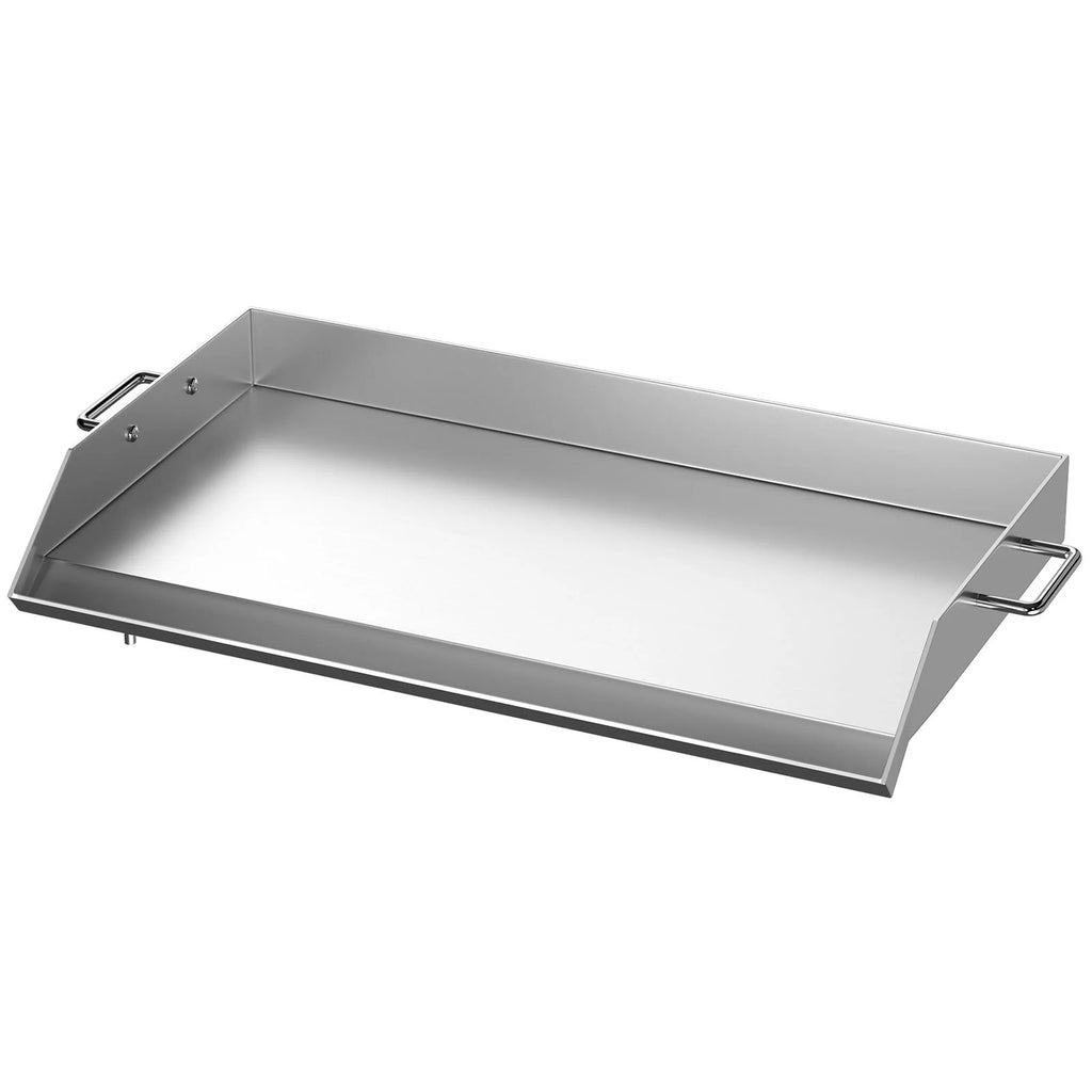 Stainless Steel Flat Top Griddle with Handles and Grease Groove P9122