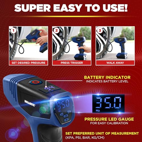 Portable Tire Inflator Air Compressor for Car Tires, 150PSI, 12V DC W9461