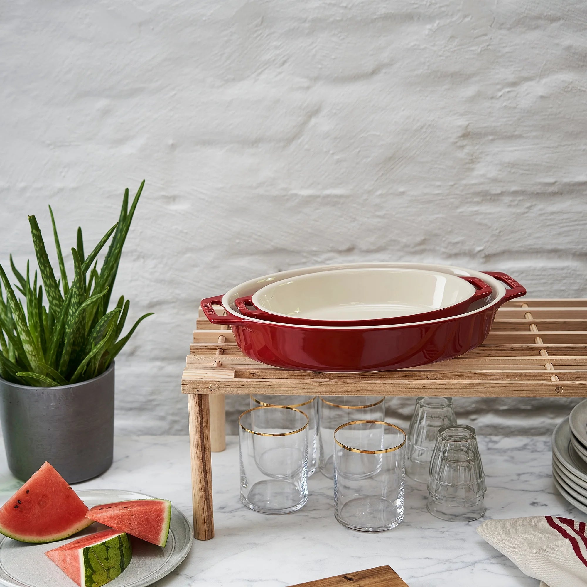 Oval Ceramic Baking Dish Set, 2-Piece J1353