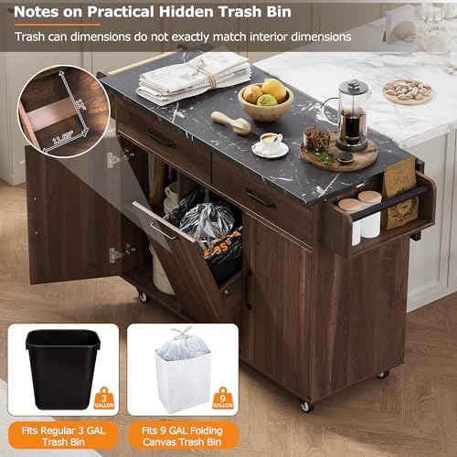 Farmhouse Kitchen Island with Drop Leaf, Barn Door and Wheels O34026