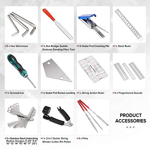Guitar Repair Tools Kit with Carry Bag for Acoustic Electric Ukulele Bass K250754