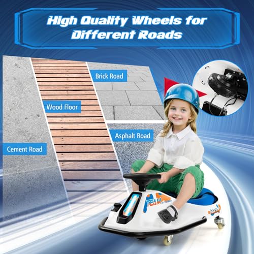 Electric Drifting Go Kart for Kids, 24V Ride On Drift Car with 360° Spin S7961
