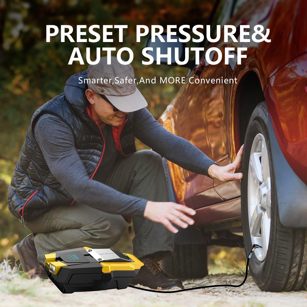 Tire Inflator Portable Air Compressor 150 PSI with Digital Gauge G5595