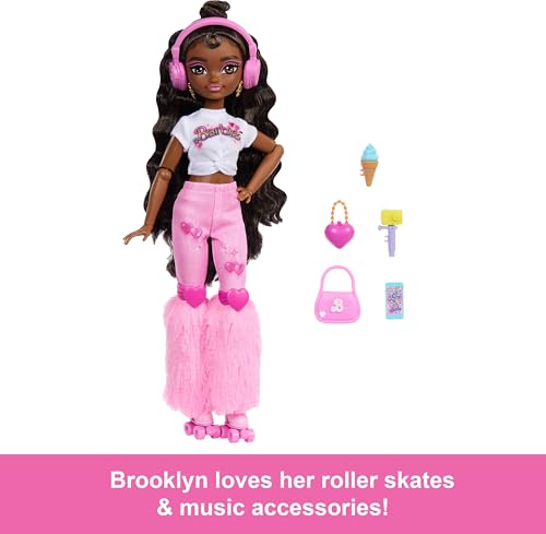 Renee Posable Roller Skating Fashion Doll with Black Hair and Accessories V354174