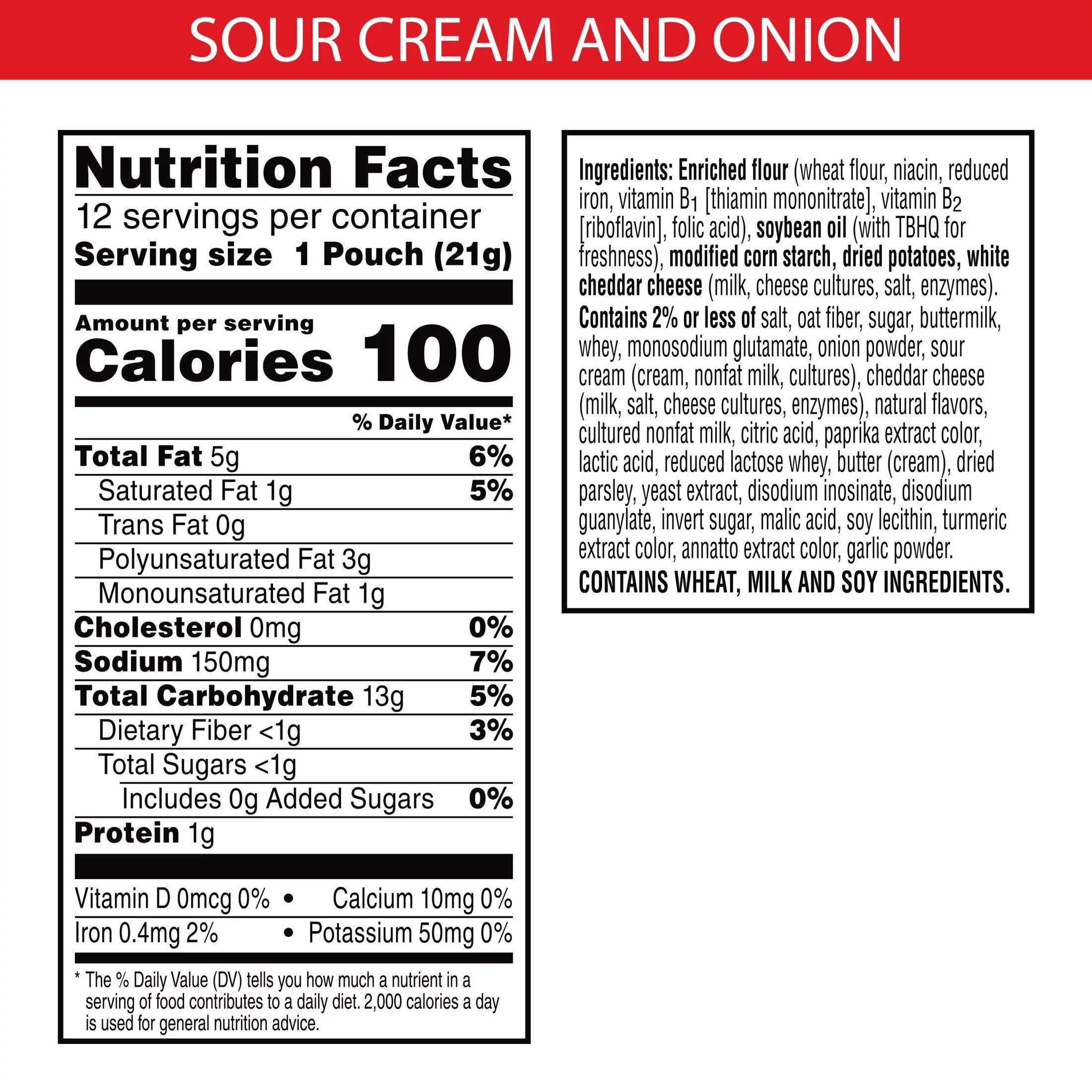 Cheddar Sour Cream Onion Cheese Cracker Chips, 9 oz, 12 Count D5242