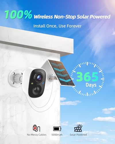 Wireless Outdoor Security Cameras with AI Motion Detection and 2K Color Night Vision F45074