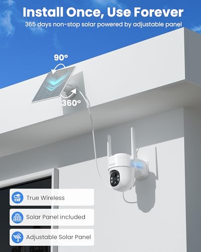Wireless Outdoor Security Camera, 3MP Pan Tilt 360° with Color Night Vision G68136
