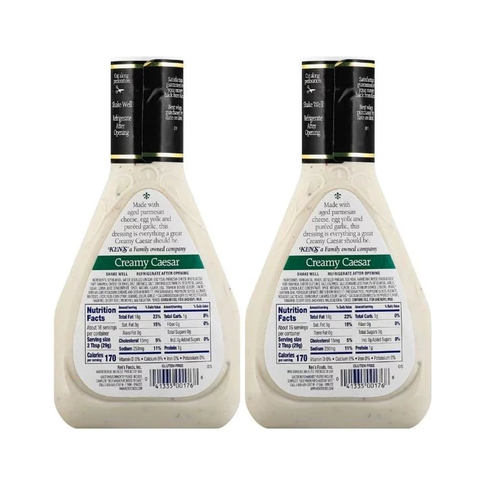 Creamy Caesar Dressing for Salads or Spreads, 16 FL OZ, Pack of 2 Q983905