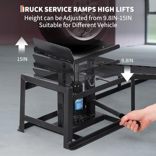 Hydraulic Car and Truck Service Ramps, 11023 Lbs Capacity, Portable Lifts for Oil Changes D8064