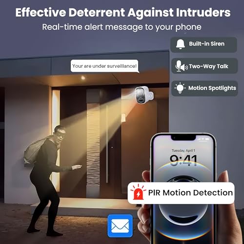 2K Wireless Outdoor Security Camera, Battery Powered, AI Motion Detection N98013
