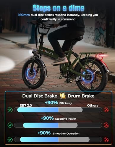 Folding Electric Bike for Adults, 1200W Peak Motor, 28MPH Max Speed, 48V 10AH Removable Battery, 20" Fat Tire M840673