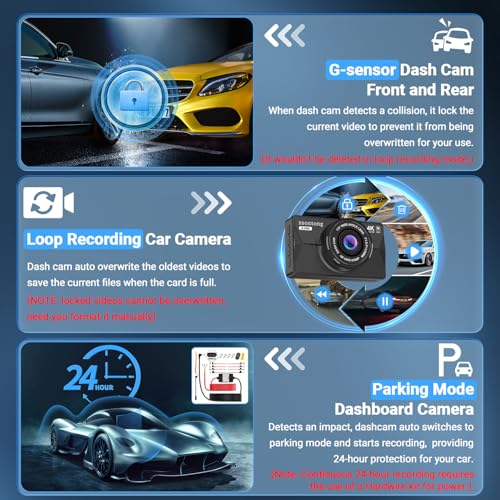 Dash Cam 1080P FHD with 32GB Card, Night Vision, 170° Wide Angle S2225