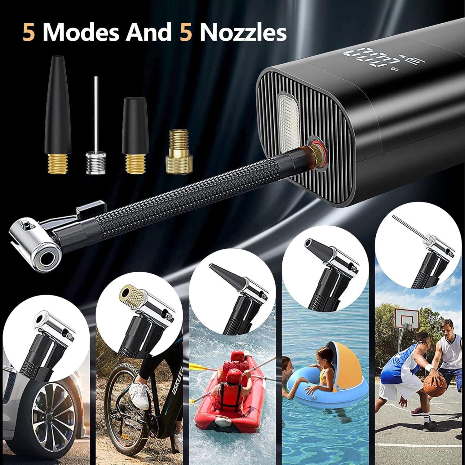 Cordless Tire Inflator Portable Air Compressor with Digital Gauge Z53850