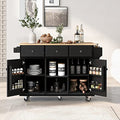 Large Kitchen Island with Drop Leaf, Rolling Cart, Power Outlet R822