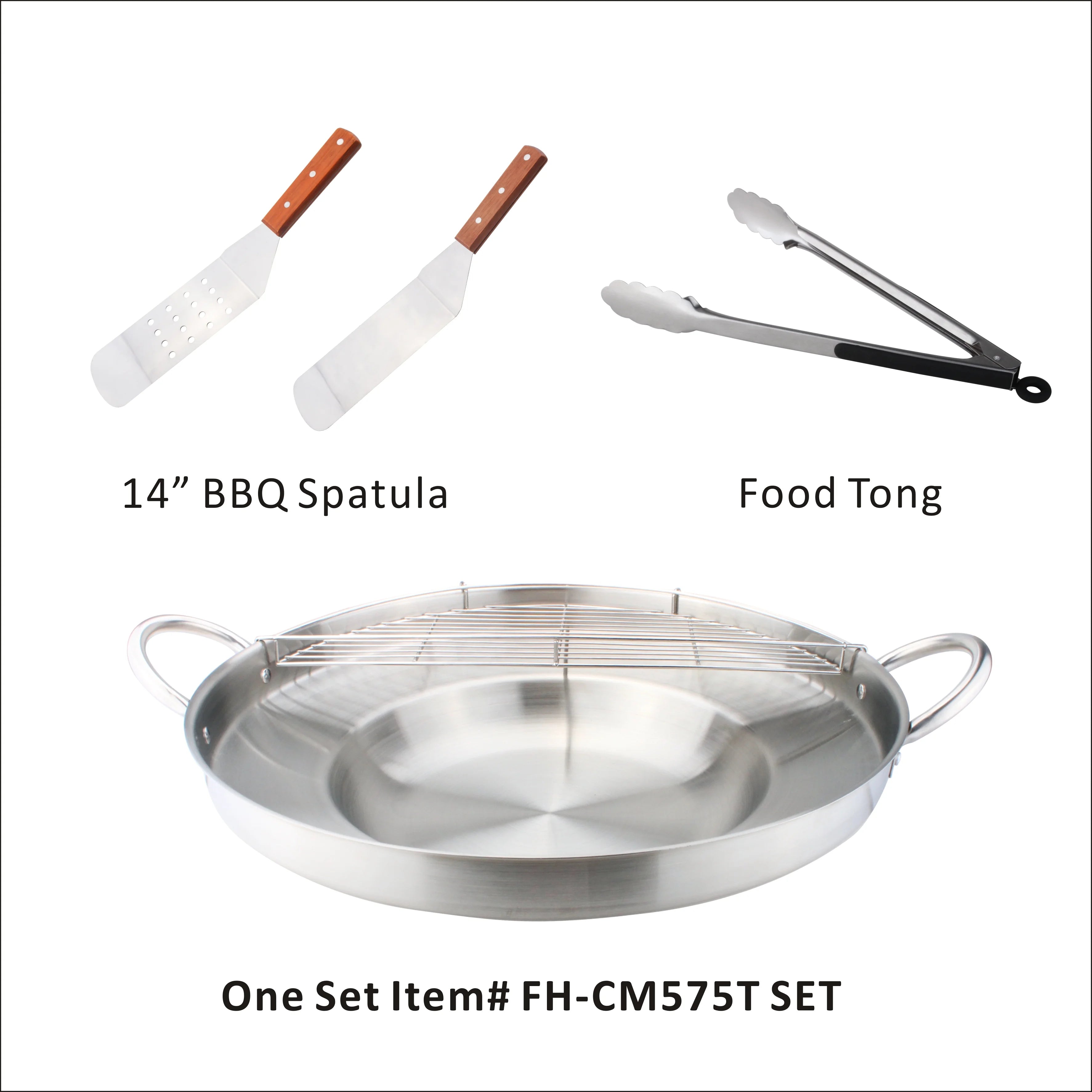 Heavy Duty Stainless Steel Concave Comal Set with Cast Iron Propane Burner Stove and Stand T6900