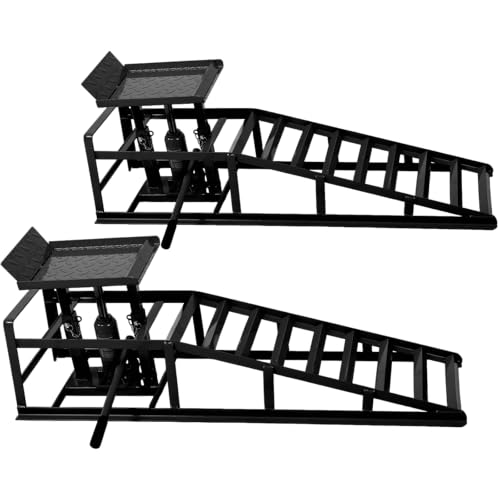 Hydraulic Car and Truck Service Ramps, 11023 Lbs Capacity, Portable Lifts for Oil Changes D8064