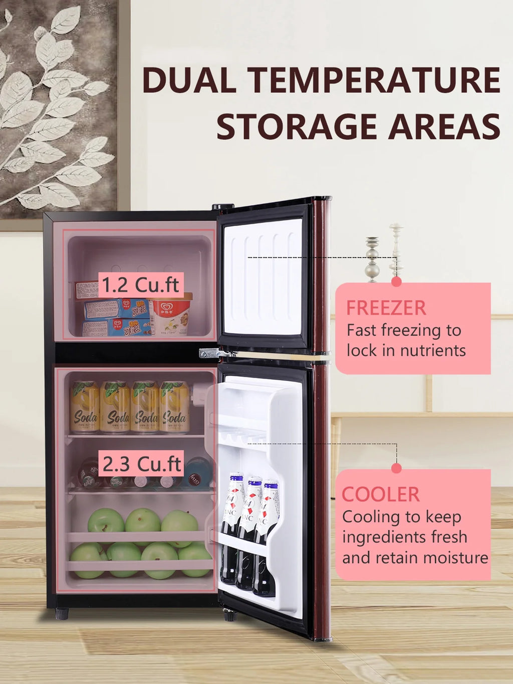 Mini Fridge 3.5 Cu.ft with Freezer, Compact Refrigerator for Dorm and Office M27479