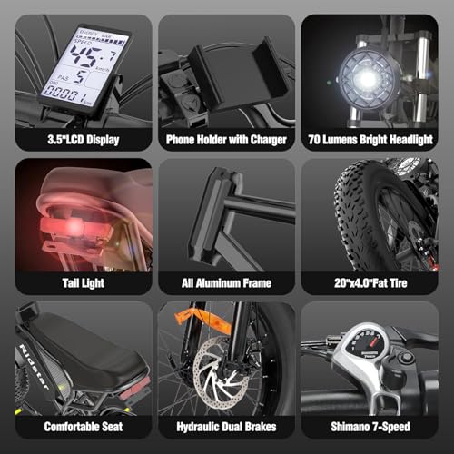 Electric Bike for Adults, 2000W, 52V 40AH, 20" Fat Tire, All Terrain G372