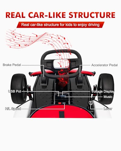 24V Electric Drift Go Kart for Kids 6-12, 2 Speed, Max Load 110lbs G207