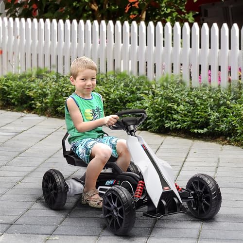 12V Electric Go Kart for Kids, Outdoor Ride-On Toy with Adjustable Speed A571780