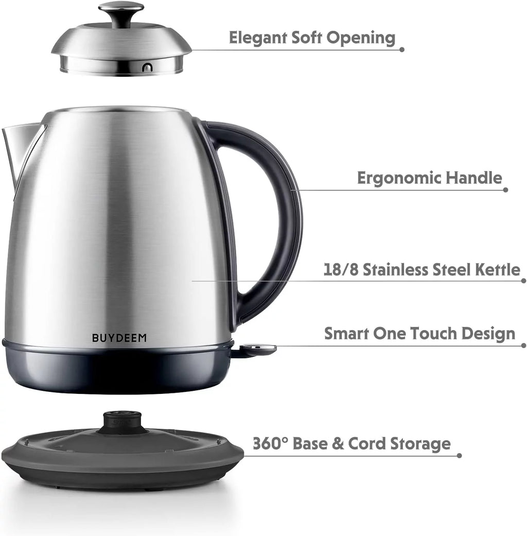 1.7L Stainless Steel Electric Kettle with Auto Shut-Off B821