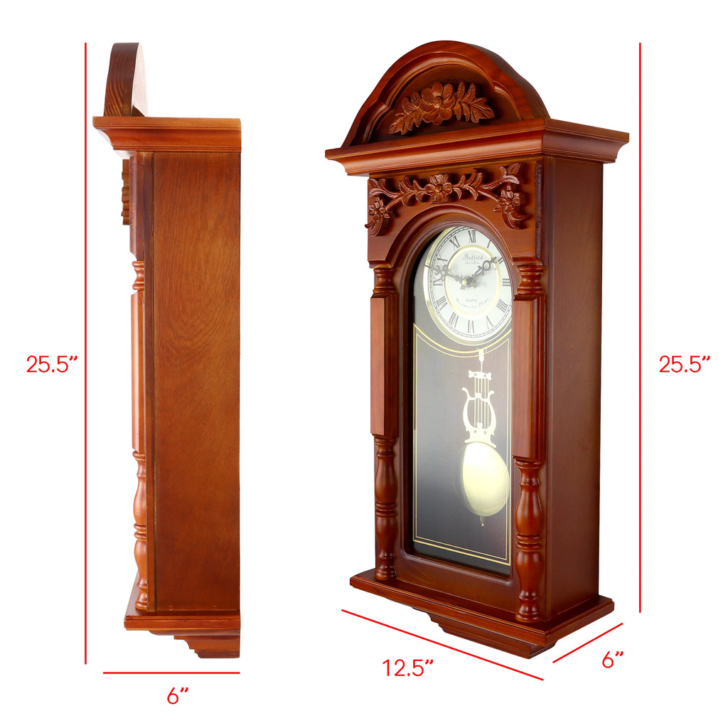 Antique Chiming Wall Clock with Roman Numerals S743875