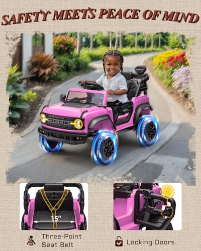 24V Ride on Car for Big Kids, 2 Seater with Remote Control, Pink O4976