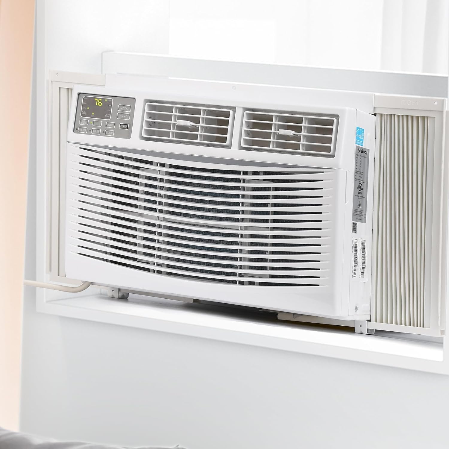 Window Air Conditioner, 8000 BTU, Remote Control, Cools 350 Sq.Ft J31528