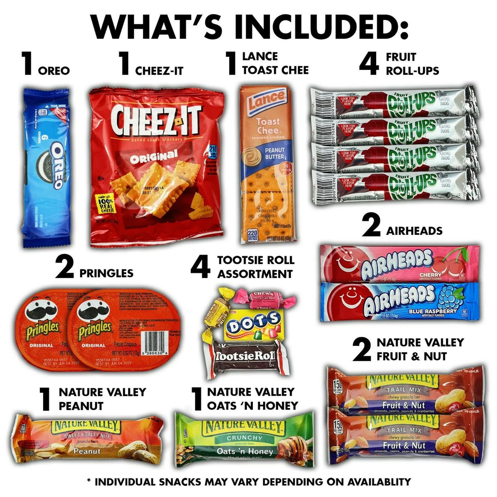 American Snack Variety Pack - 50 Pieces Chips, Cookies, Candy & Bars G991560