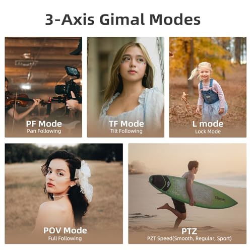 5K Handheld Camera with 3-Axis Gimbal Stabilizer, Rotatable Touchscreen, IR Night Vision, 64G Card W8862
