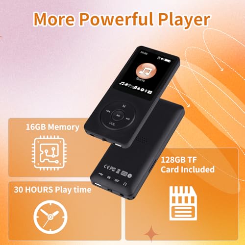 128GB Bluetooth MP3 Player with Speaker, Voice Recorder W389324