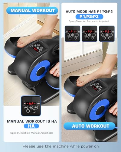 Under Desk Elliptical, Electric Leg Exerciser for Seniors Adults, Quiet Portable Seated Foot Pedal with Remote Control G7774