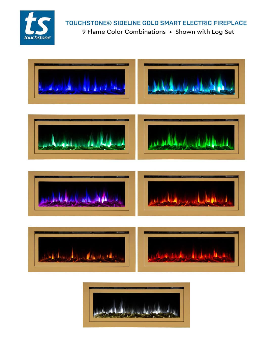Recessed Smart Electric Fireplace 60 Inch F345293