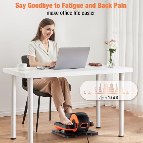 Under Desk Elliptical Machine with Remote, 15 Speeds, Portable Leg Exerciser for Home Office M6572
