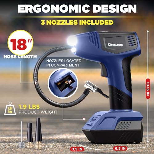 Portable Tire Inflator Air Compressor for Car Tires, 150PSI, 12V DC W9461