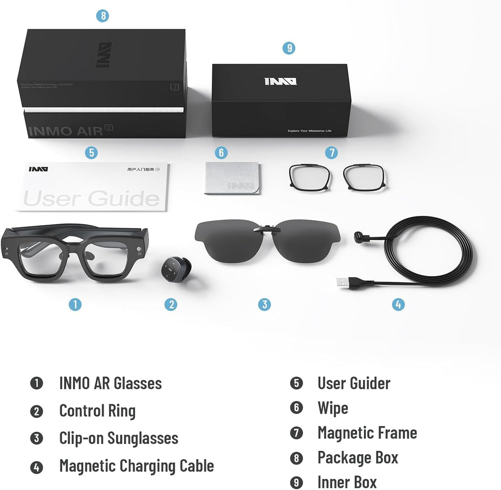 AR Glasses Wireless with 1080P Micro-OLED Virtual Theater and Camera T34510