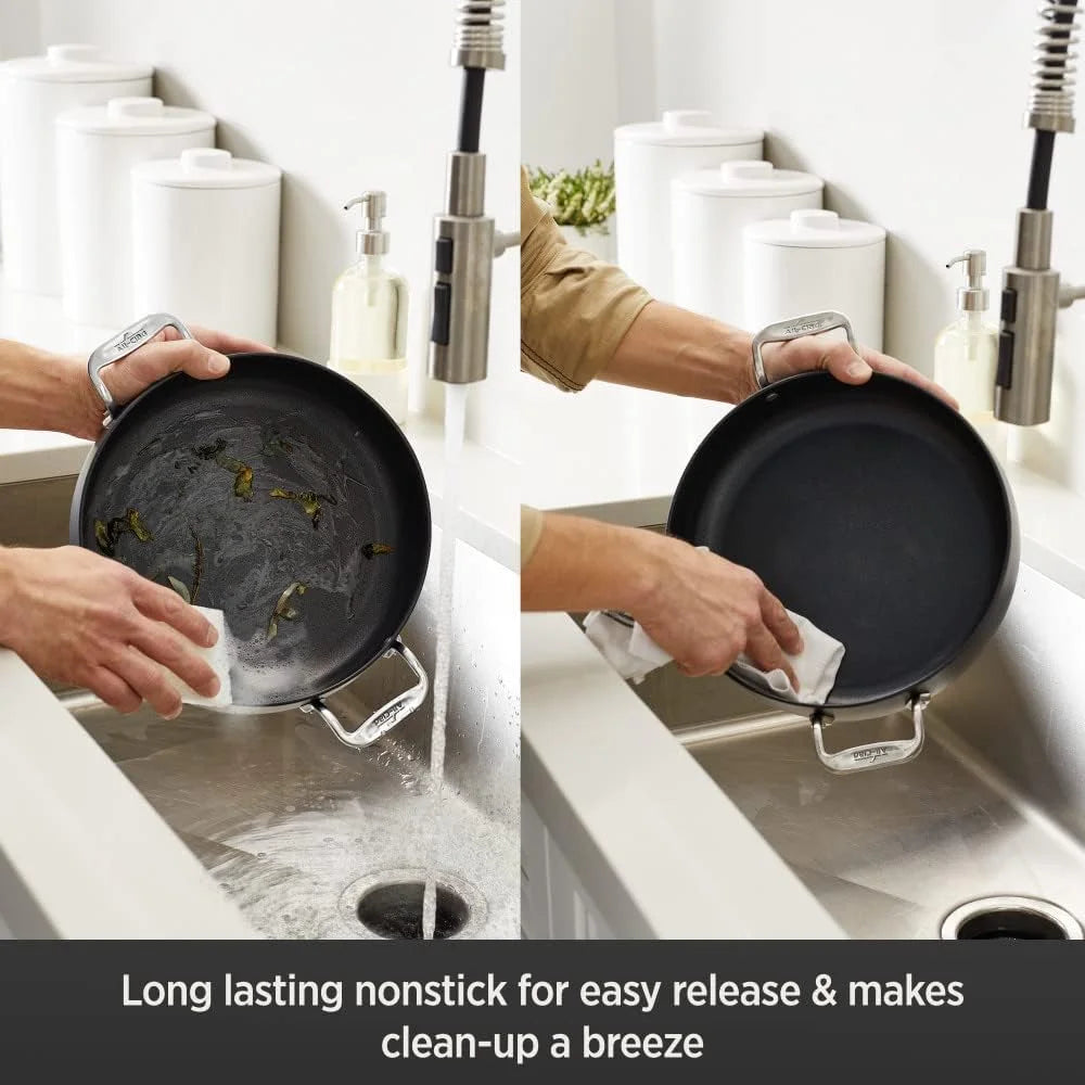 Hard Anodized Nonstick Sauteuse with Glass Lid, 4 Quart P12130