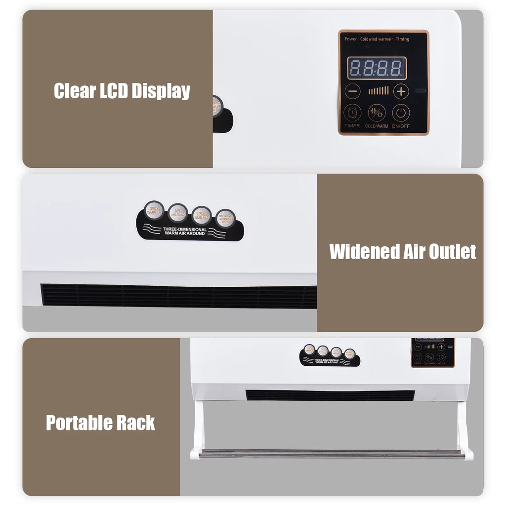 1800W Heater and Air Conditioner Combo, 2-in-1 Cooling and Heating Fan with Remote Control Y399711